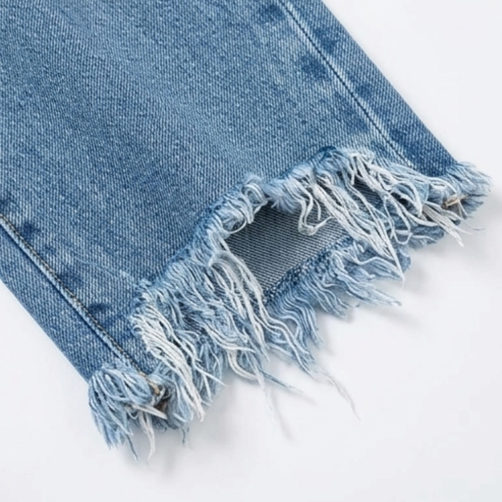 Vivara — Fringed Cropped Straight Jeans