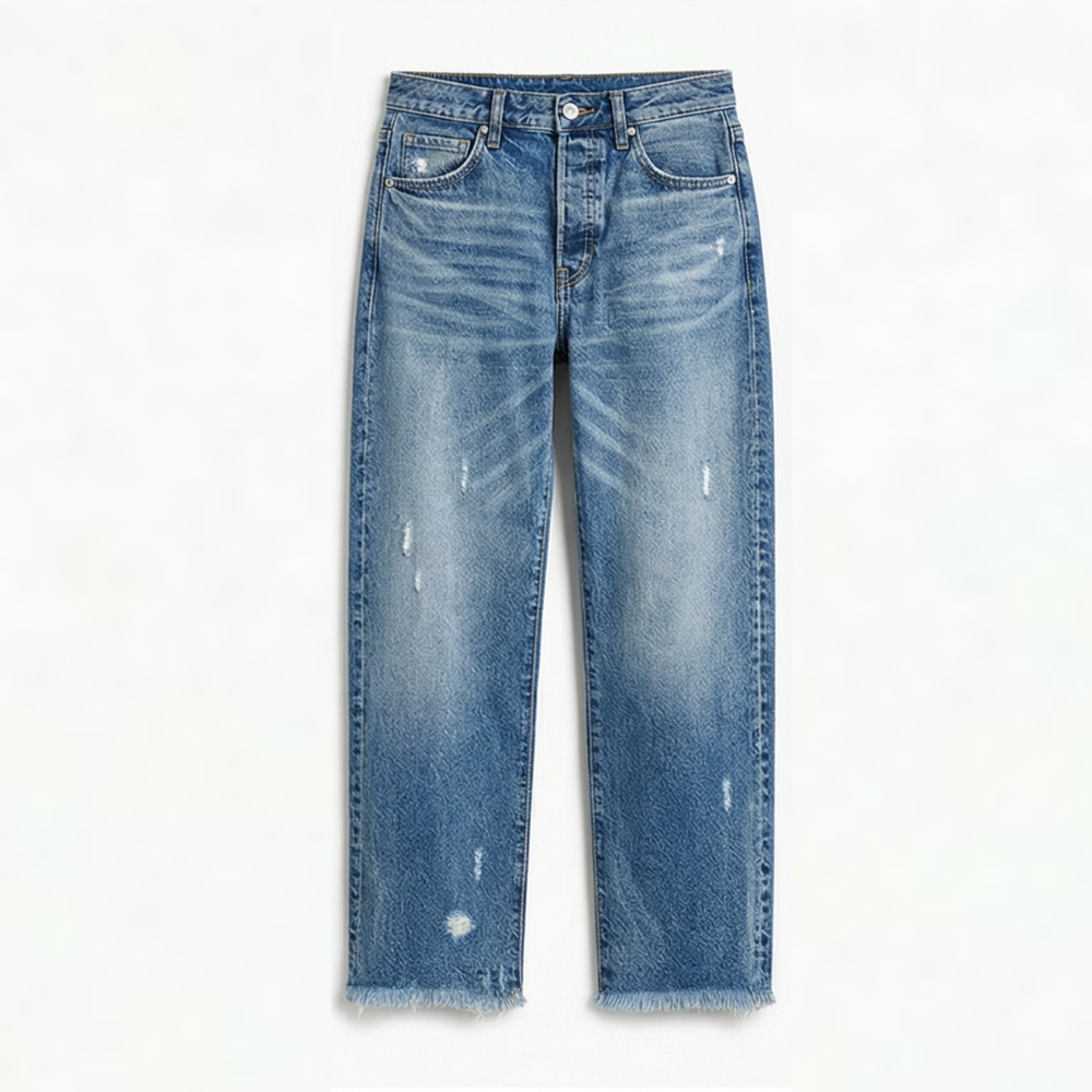 Vivara — Fringed Cropped Straight Jeans