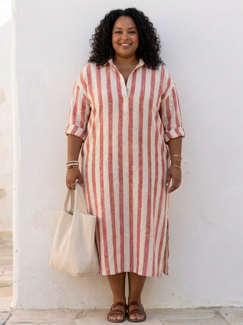 Naomi — Striped Shirt Dress