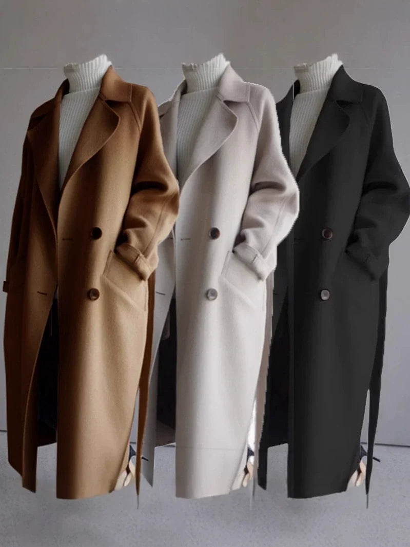 Warm Wool-Blend Longline Coat