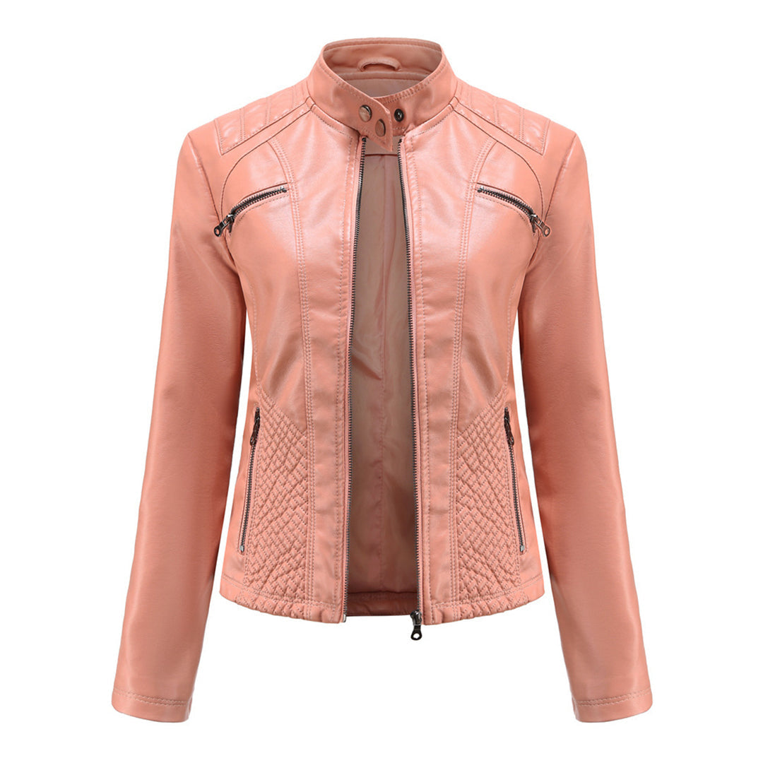 Classic Zip-Up Biker Jacket