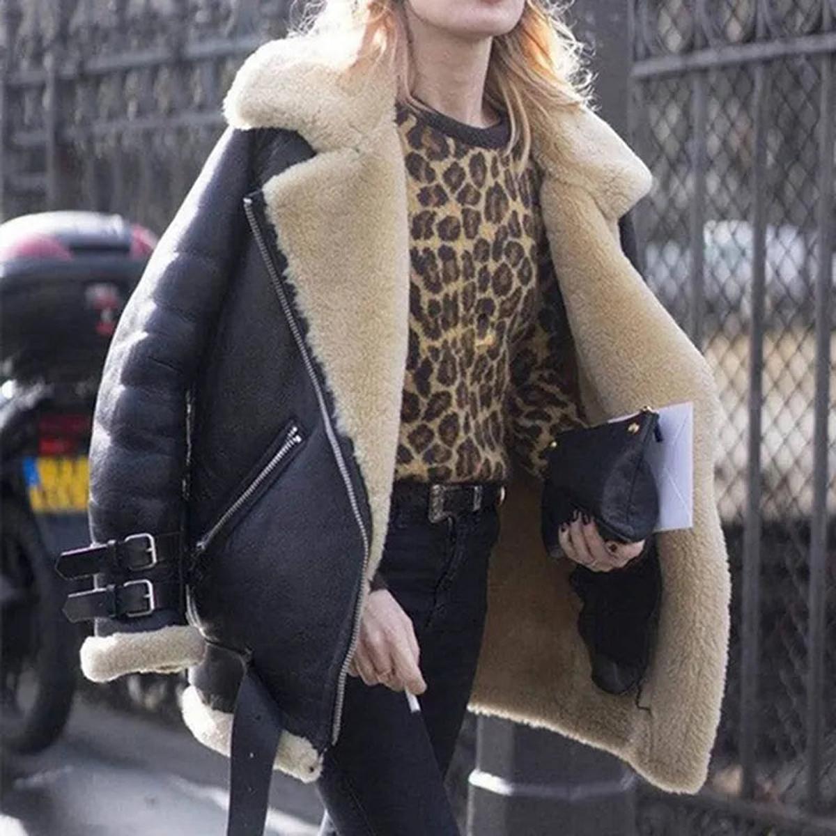 Faux Fur Lined Moto Jacket