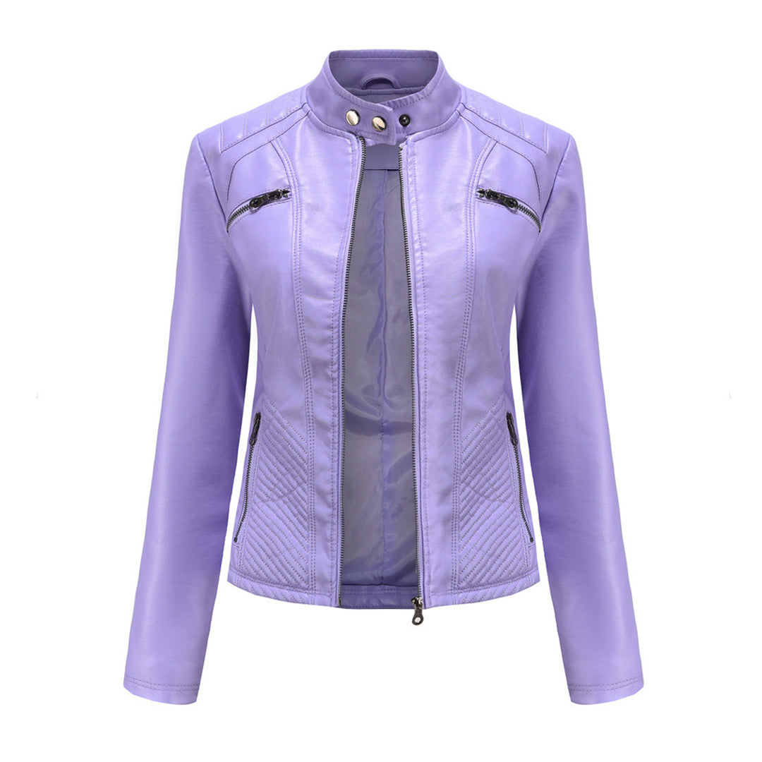 Classic Zip-Up Biker Jacket