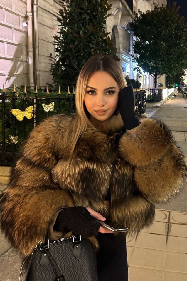 Collarless Faux Fur Jacket