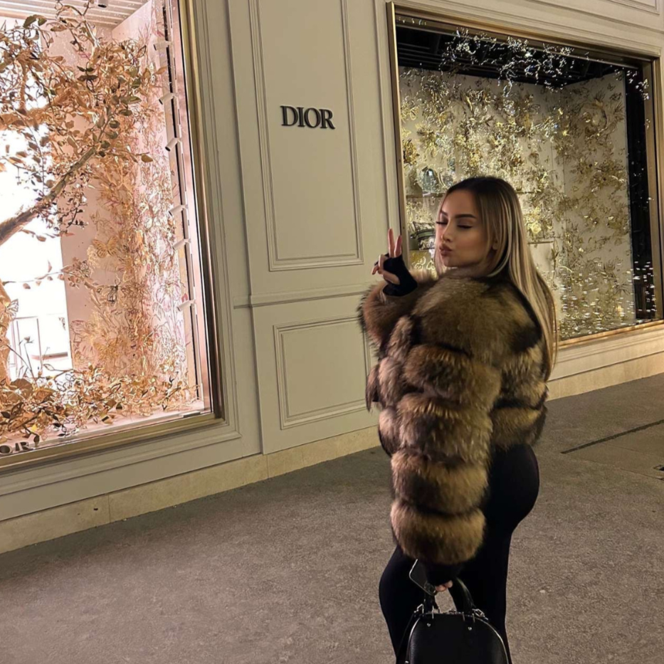 Collarless Faux Fur Jacket