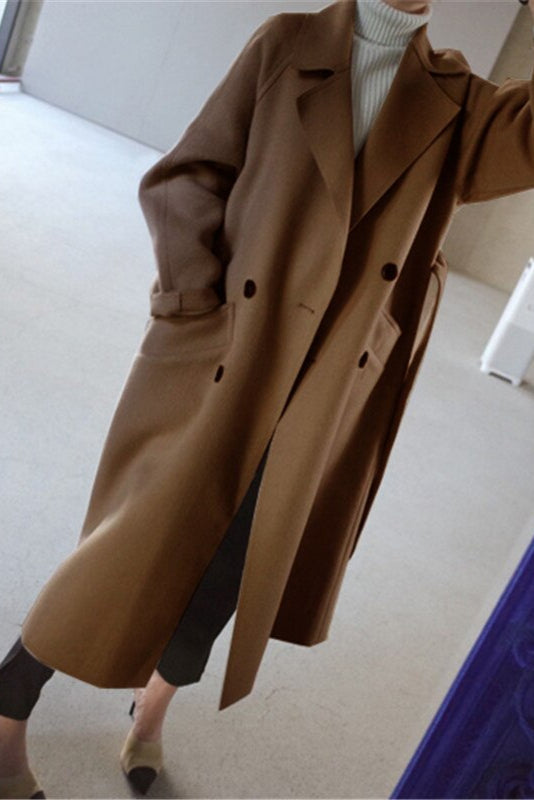 Warm Wool-Blend Longline Coat