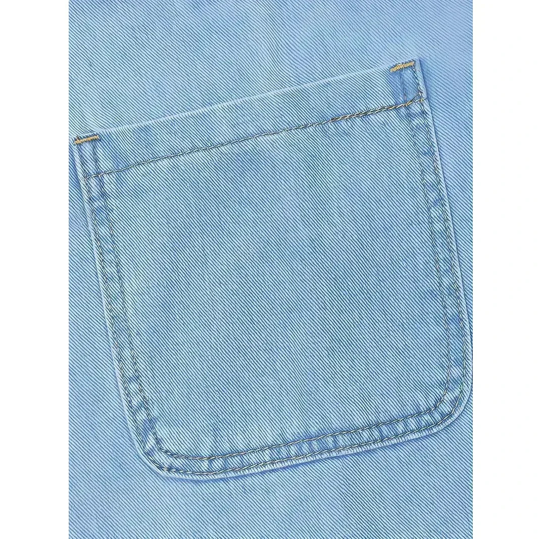Casual Denim Pocket Dress