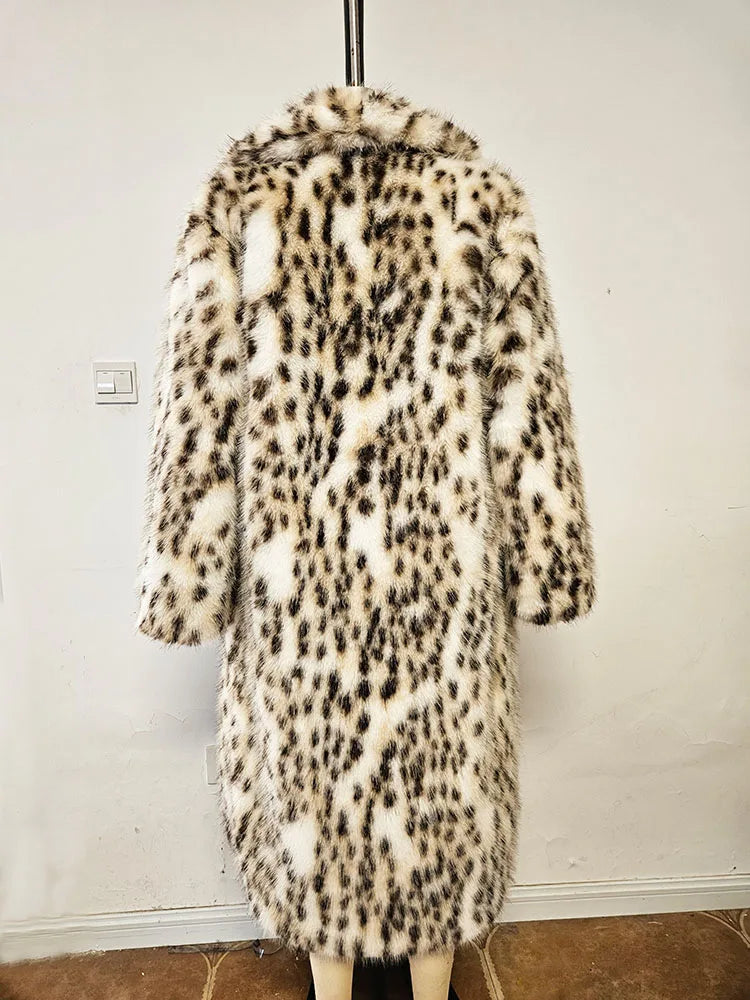 Leopard Print Faux Fur Coat