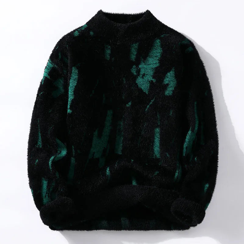 Relaxed Fit Brushstroke Print Sweater