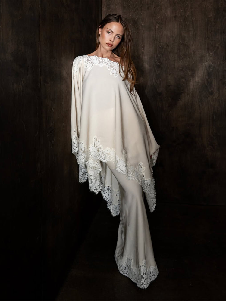 Serenity “Liora” Lace Satin Skirt Set