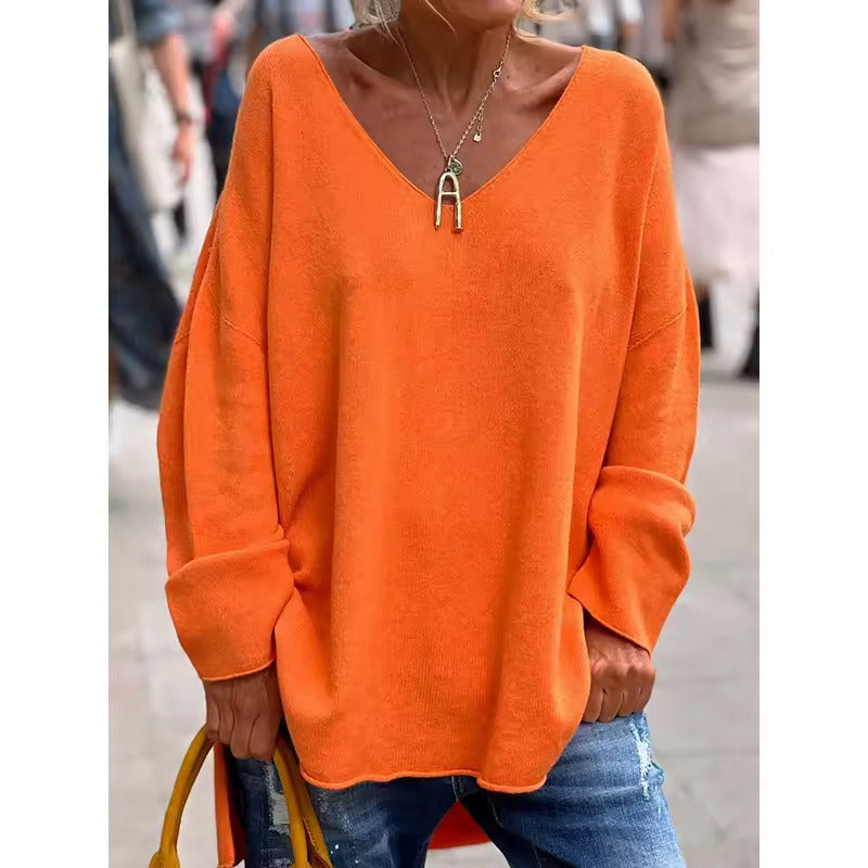 Relaxed Fit V-Neck Blouse