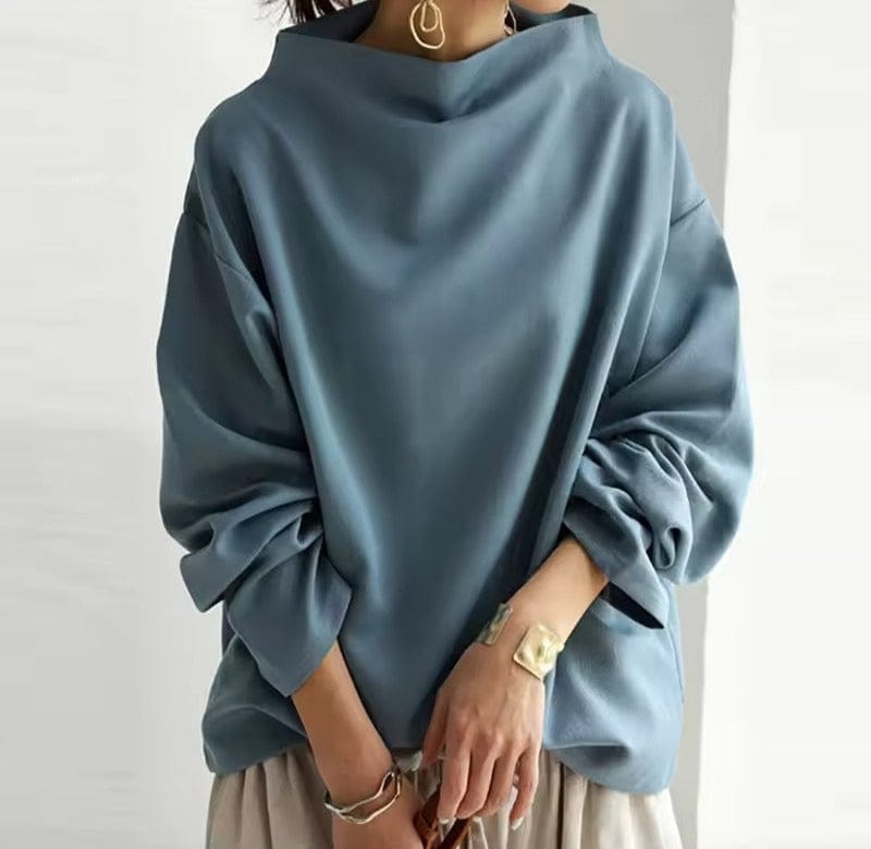 High-Neck Soft Knit Sweater