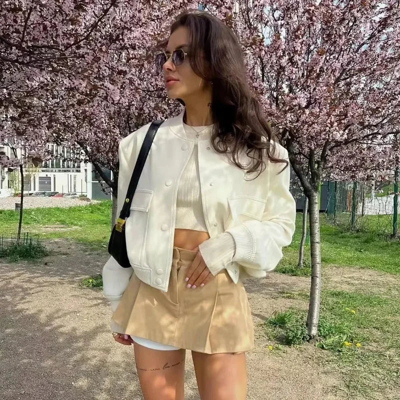 Casual Bomber Jacket with Pockets