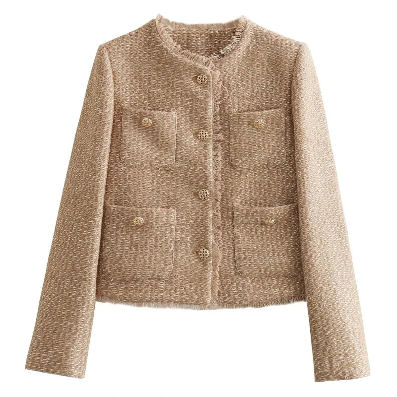 Tweed Button-Down Jacket