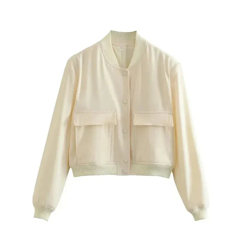 Casual Bomber Jacket with Pockets