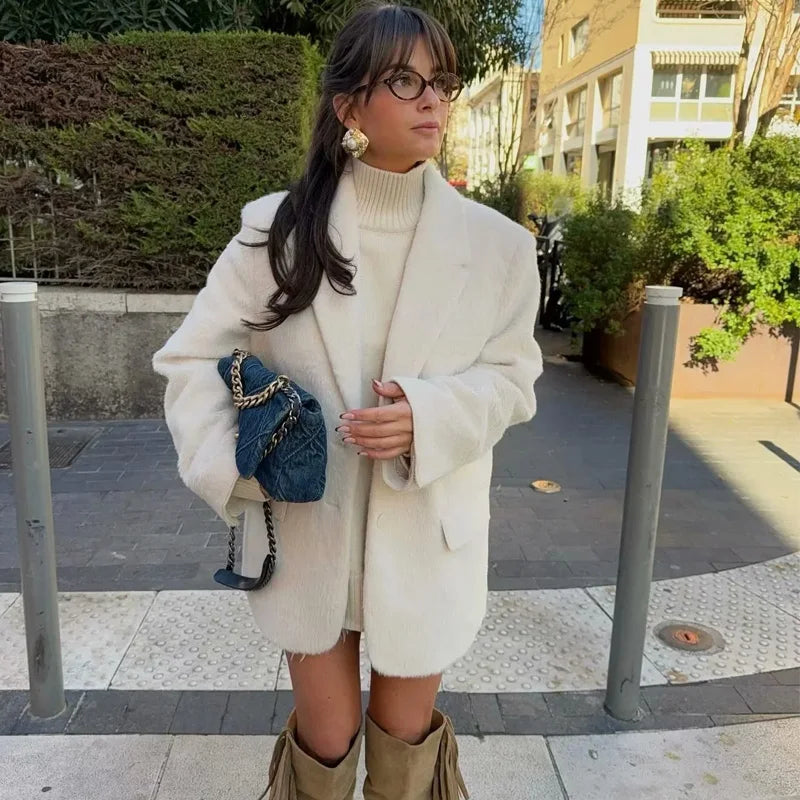 Faux Fur Blazer Jacket