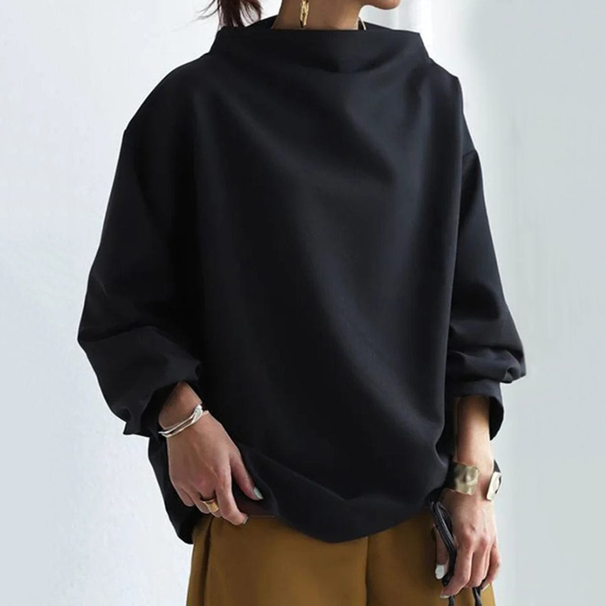 High-Neck Knit Top