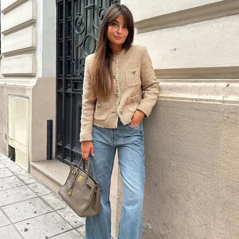 Tweed Button-Down Jacket