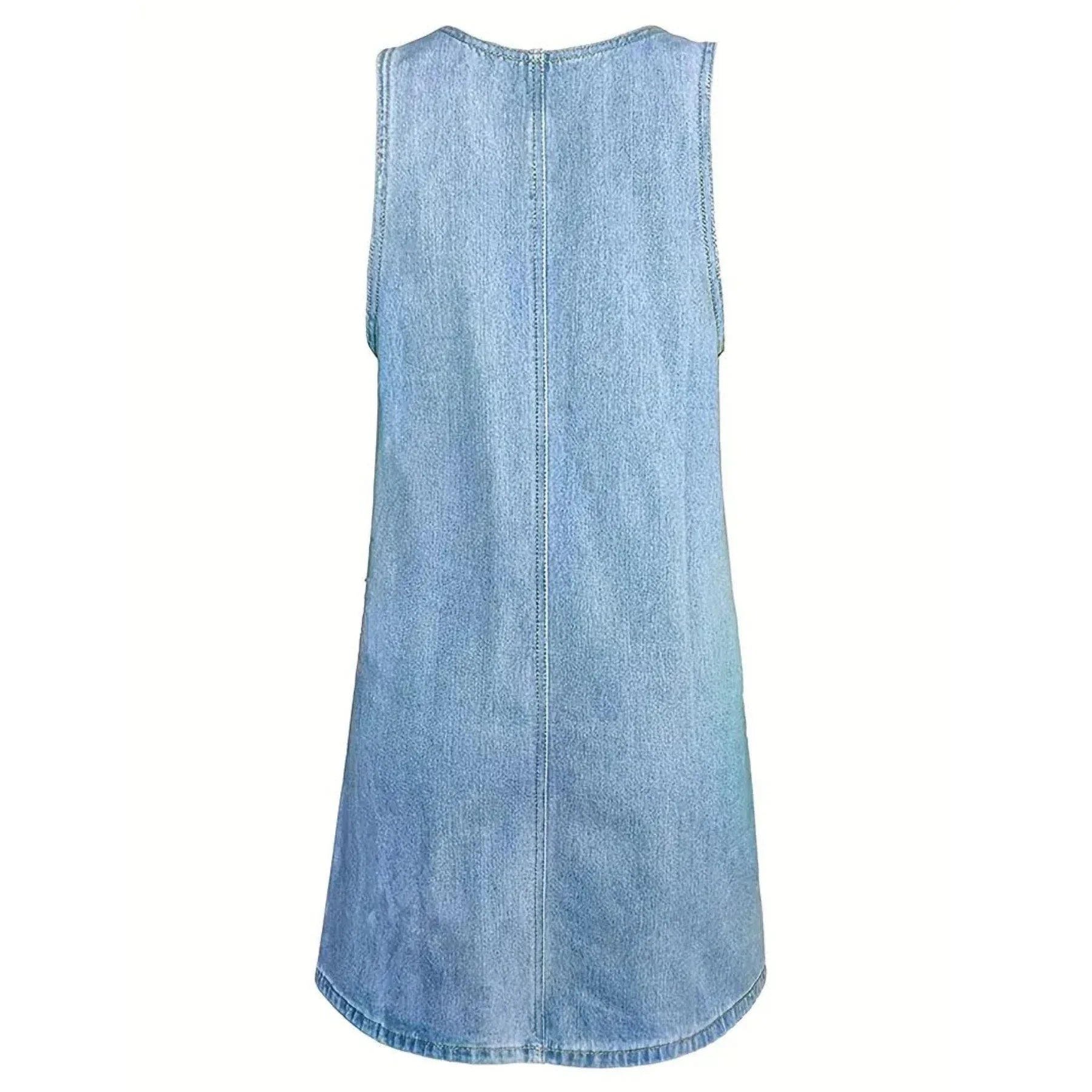 Casual Denim Pocket Dress