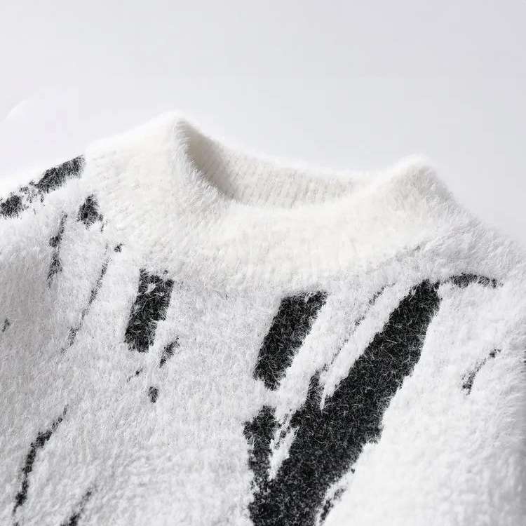 Relaxed Fit Brushstroke Print Sweater