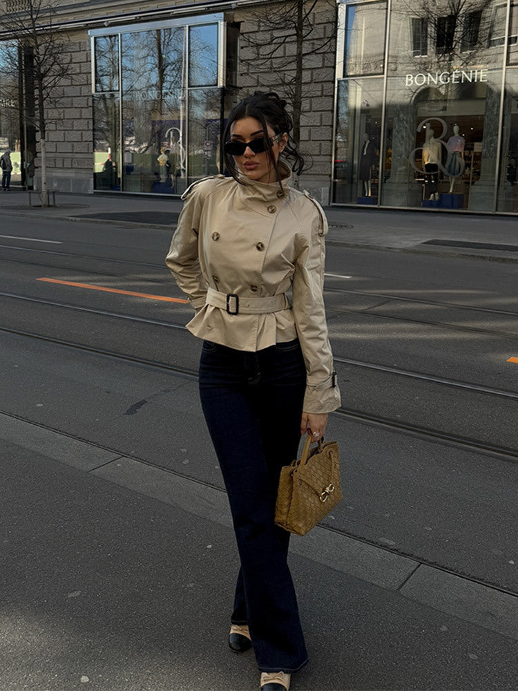 Belted Double-Breasted Trench Jacket