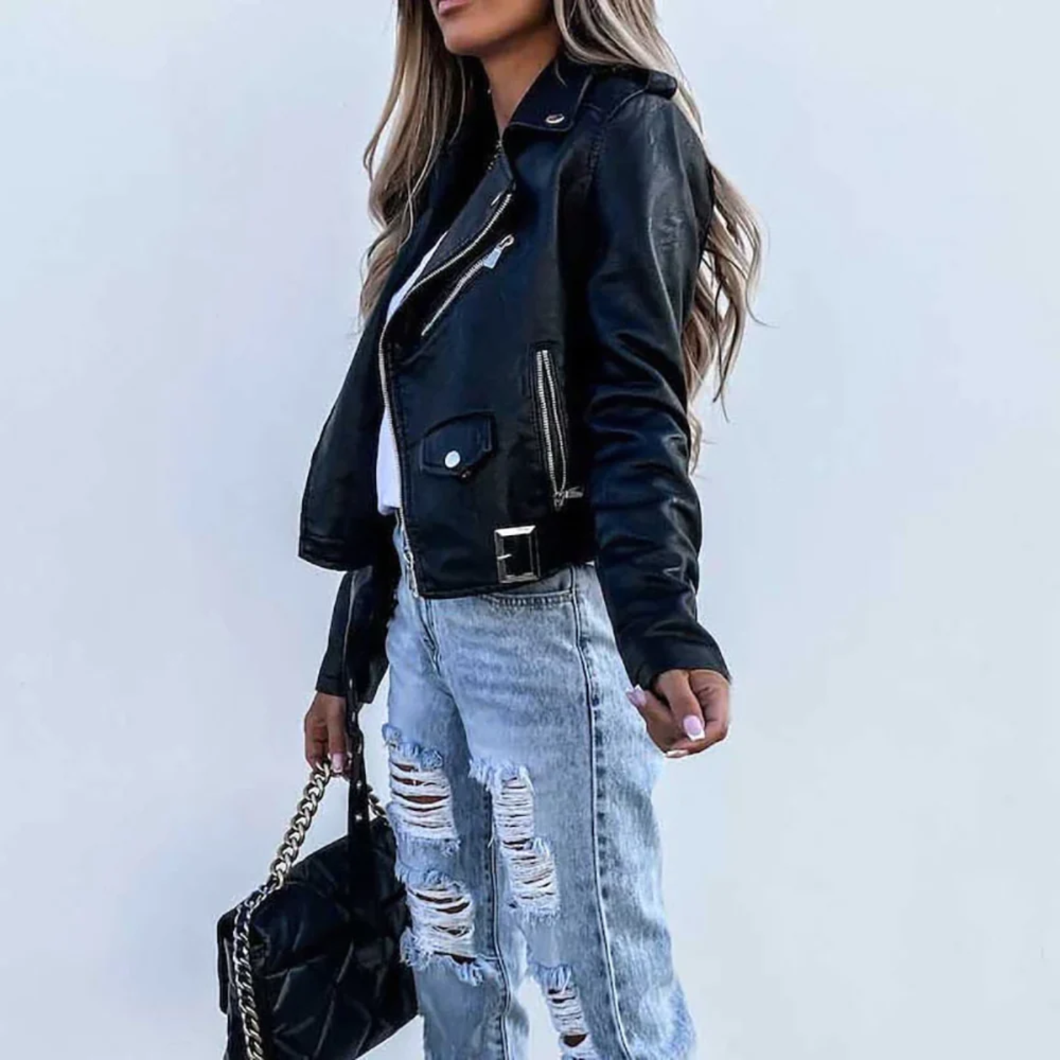 Zip-Up Biker Jacket