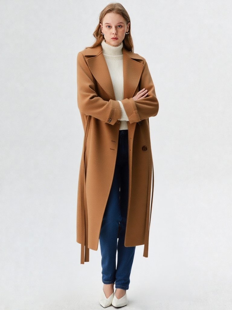 Warm Wool-Blend Longline Coat