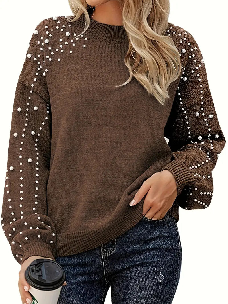 Round Neck Ribbed Knit Sweater