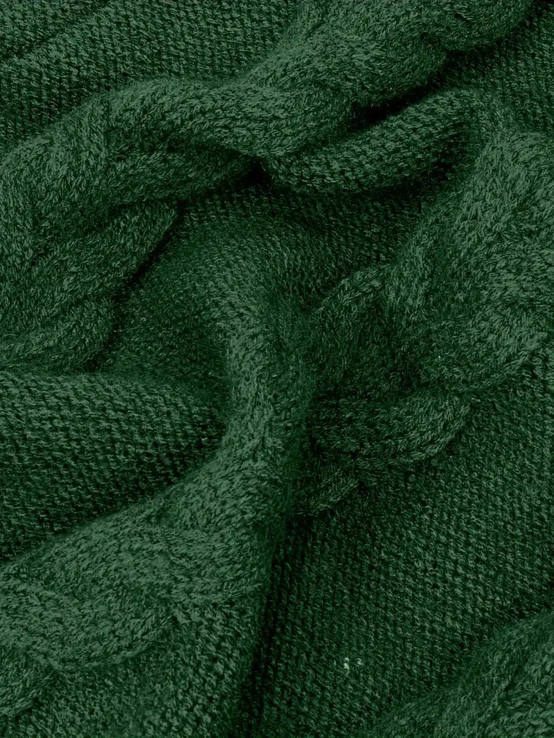 Chunky Cable Knit Turtleneck Dress
