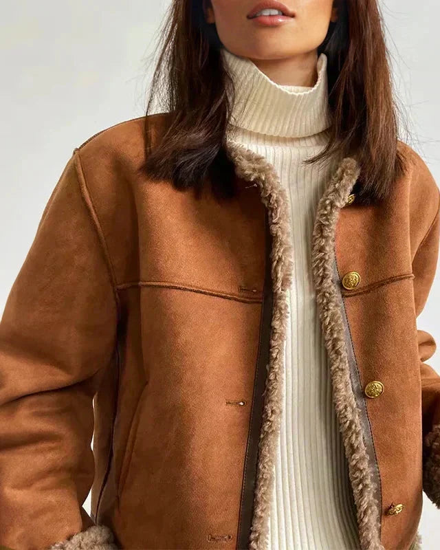 Shearling Buttoned Coat
