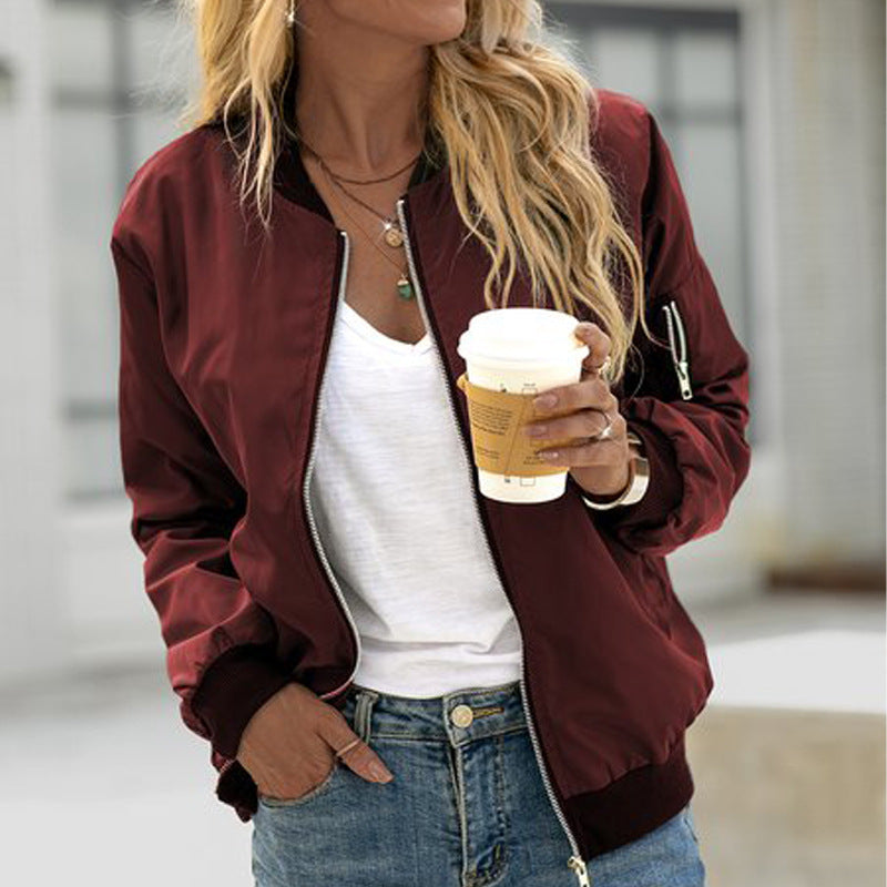 Casual Zip-Up Bomber Jacket