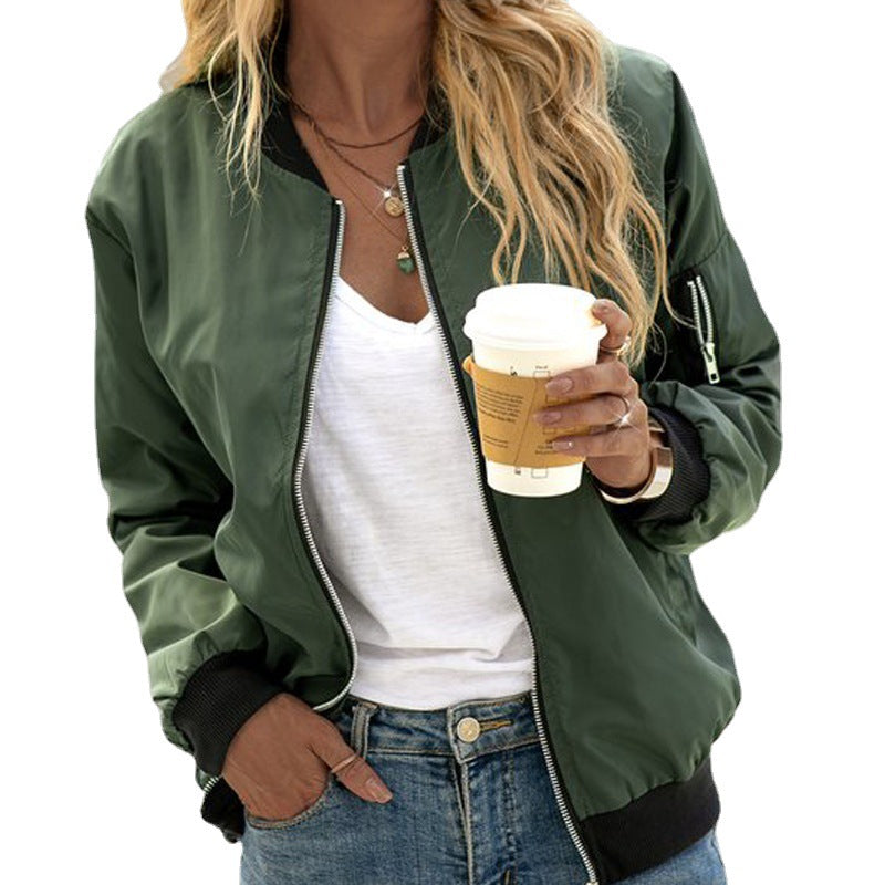 Casual Zip-Up Bomber Jacket