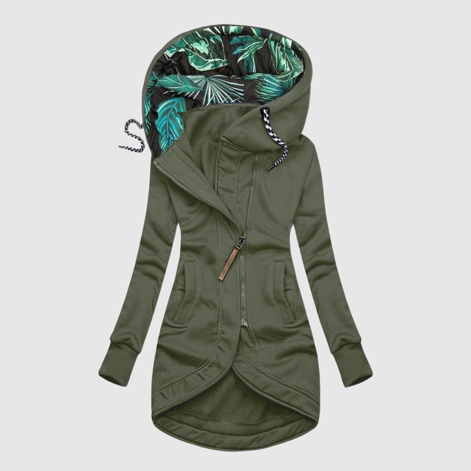 Hooded Zip-Front Cardigan