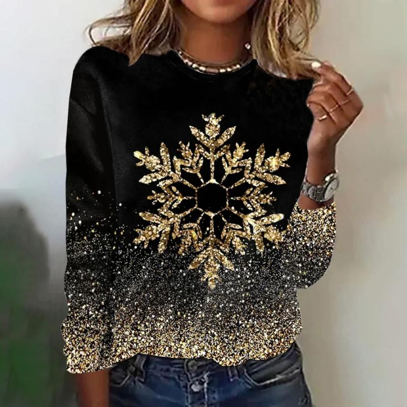 Snowflake Print Pullover