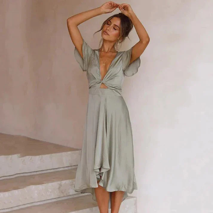 Elegant wrap dress ladies - Stylish