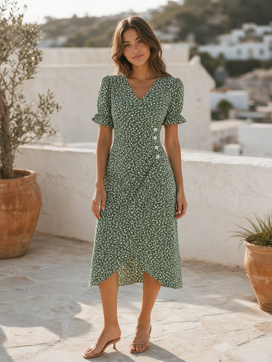 Kataryna comfortable summer dress, full-length view