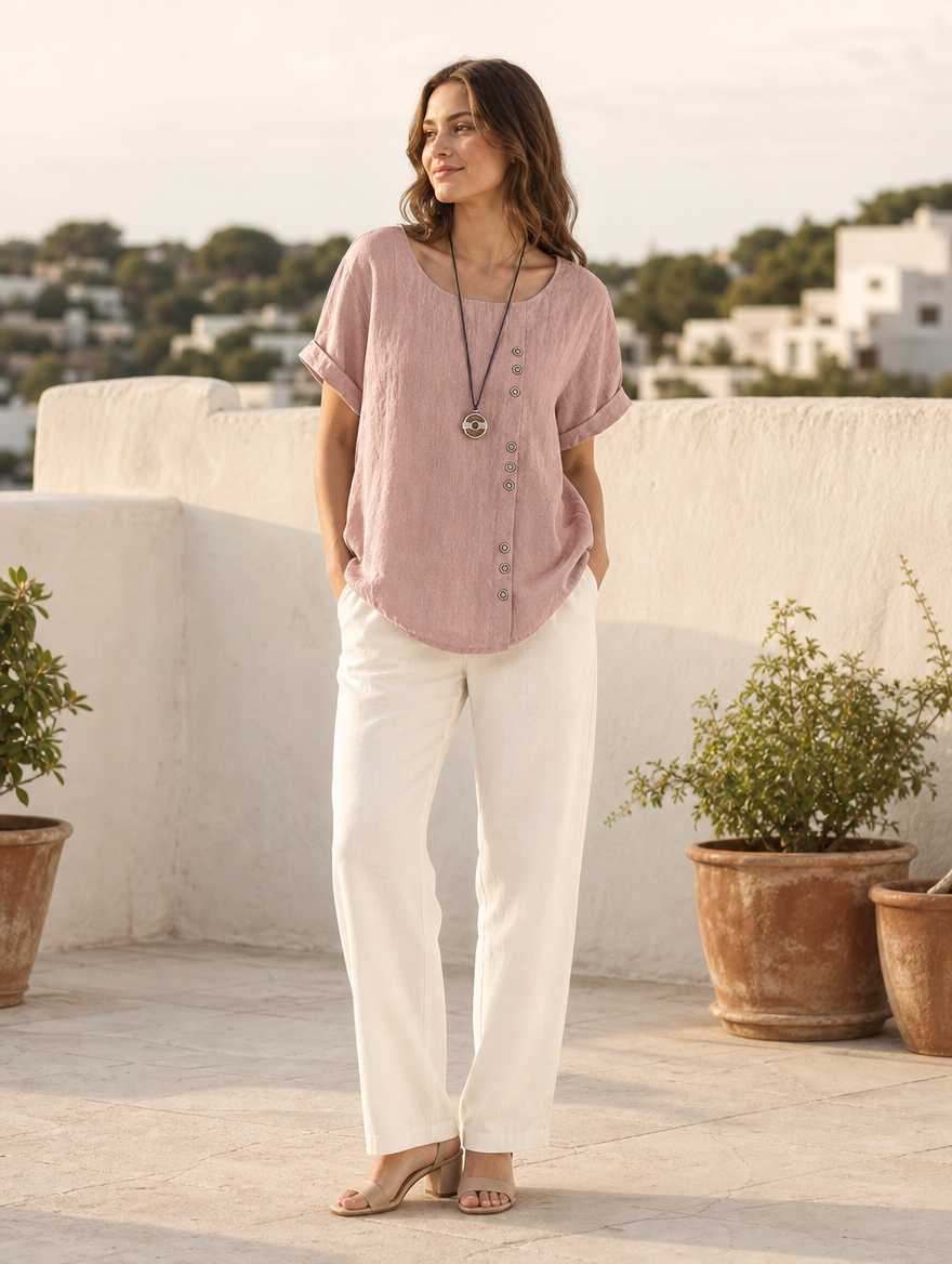 Miranda chic summer tee, full-length view