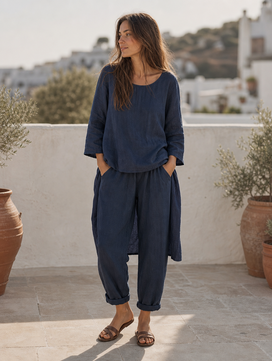 Ivy relaxed co-ord set, full-length view