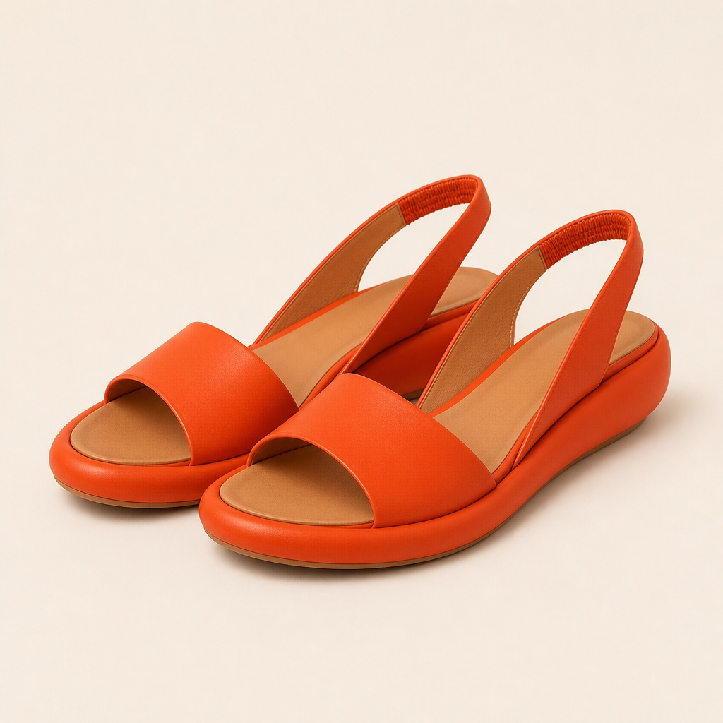 Cushioned slingback sandal, studio product shot