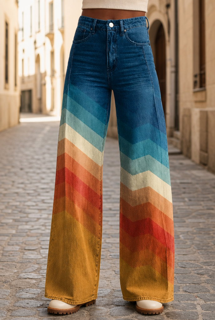 Chevron print trousers, lower body