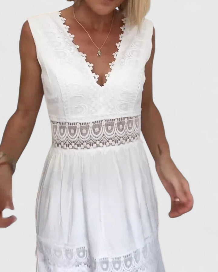 Alena — Tiered V-Neck Midi Dress