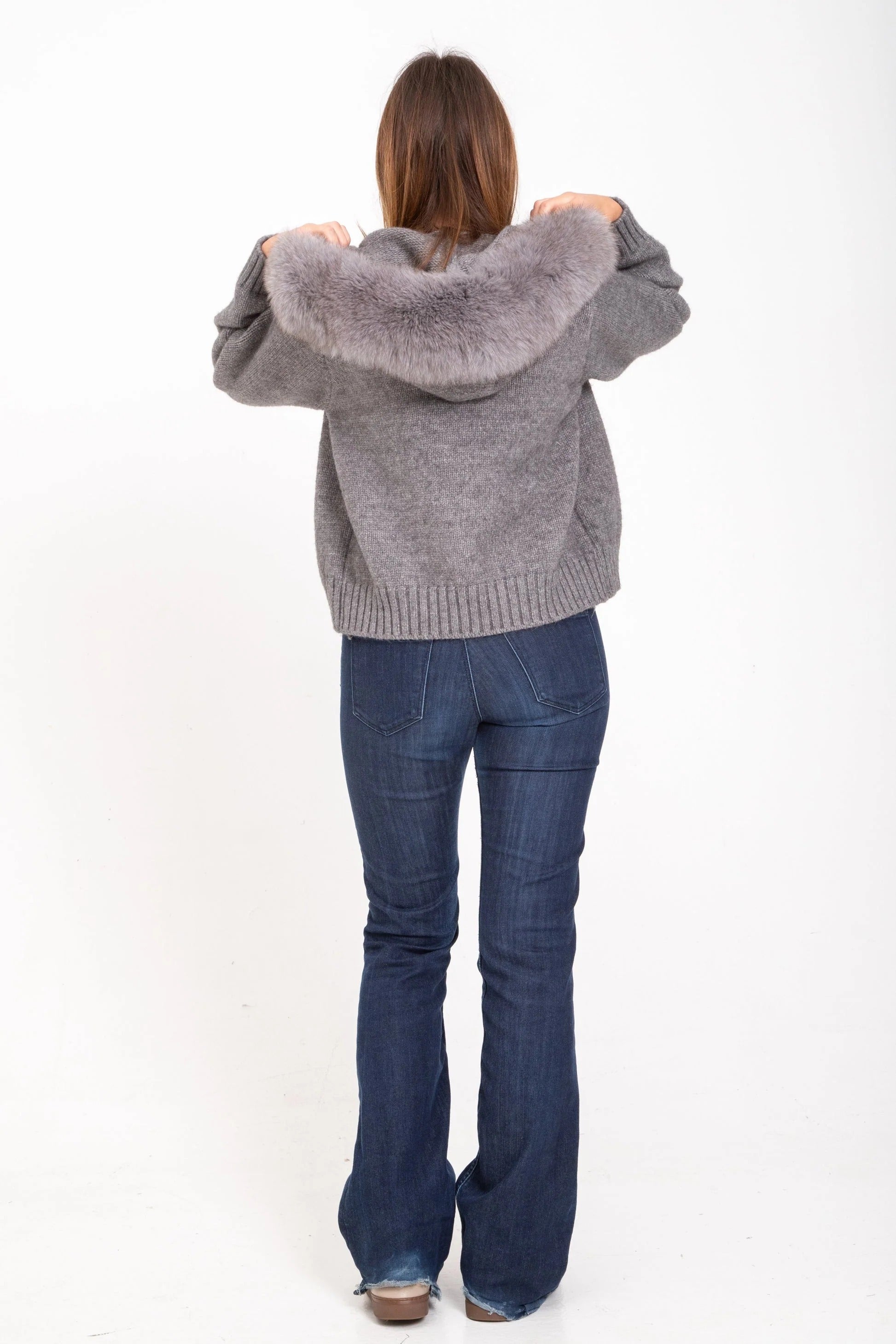Satin Faux Fur Cropped Jacket