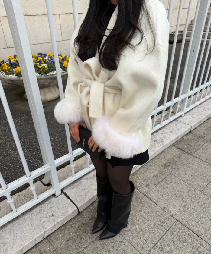 Faux Fur Collar Wool Coat