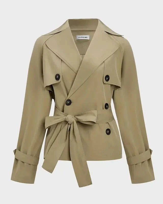 Petite Double-Breasted Trench Coat