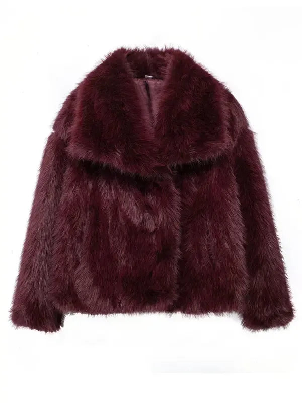 Faux Fur Collar Cropped Jacket