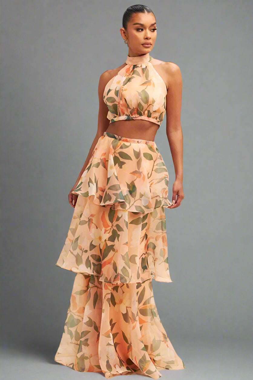 Tiered Halter Party Dress