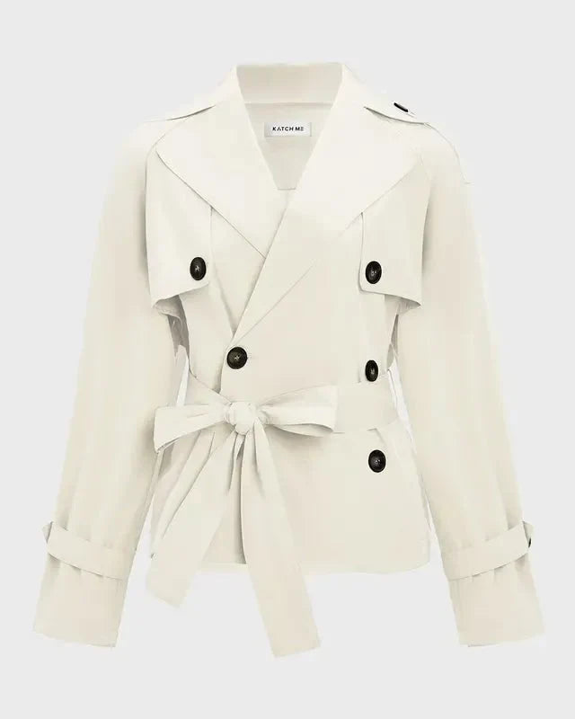 Petite Double-Breasted Trench Coat