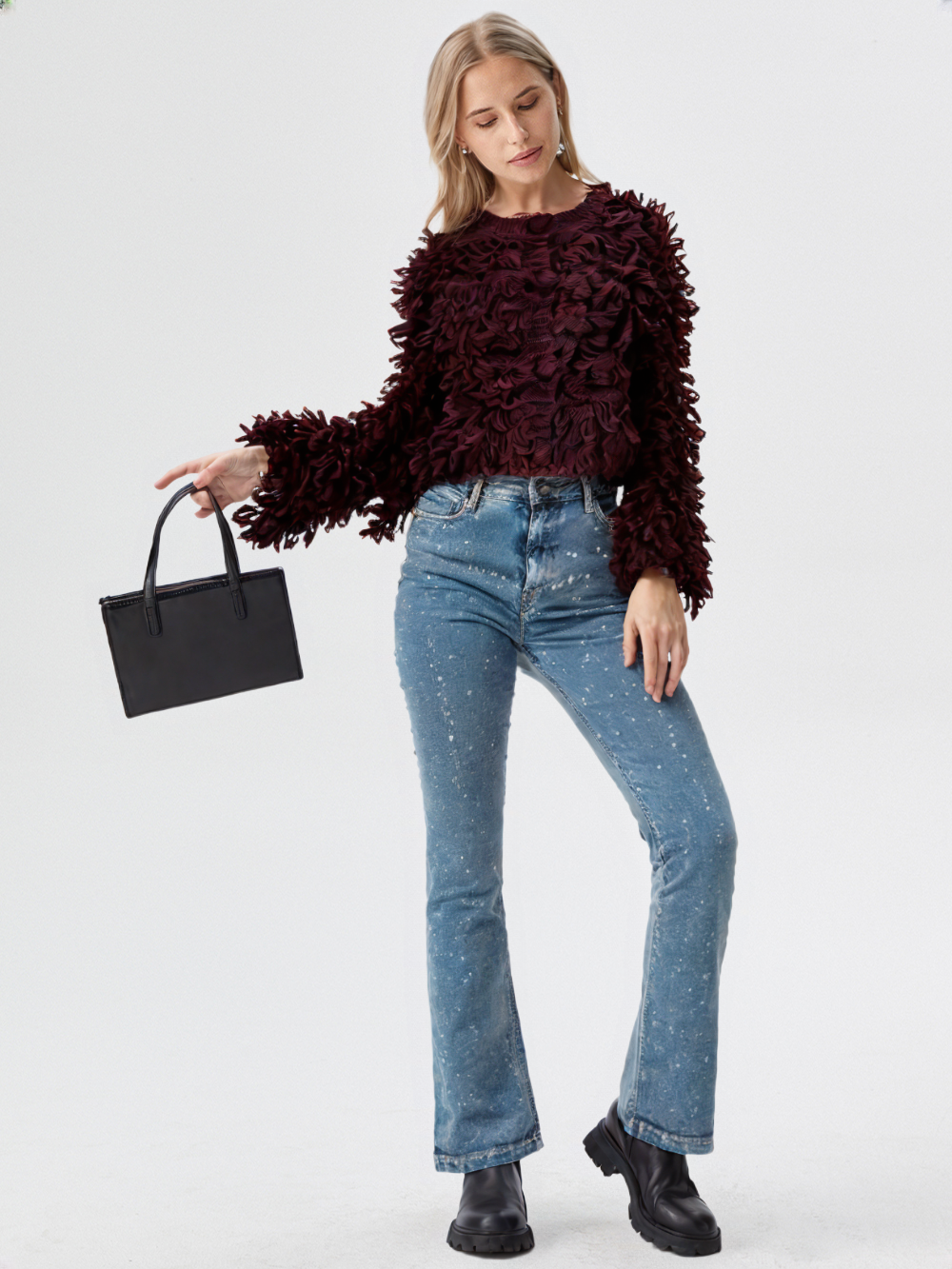 Fringed Hem Knit Cardigan