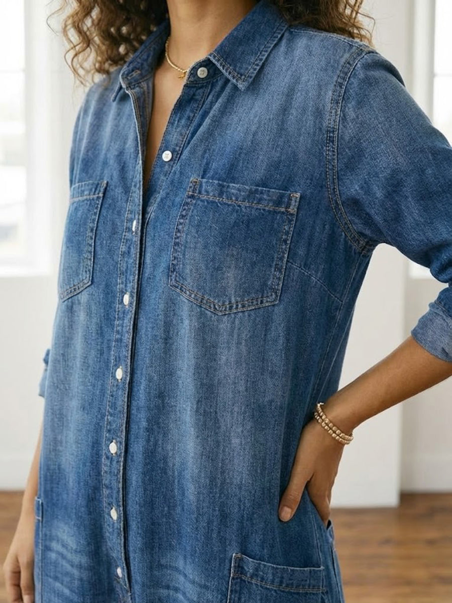 Harper - Relaxed Wide-Leg Denim Jumpsuit