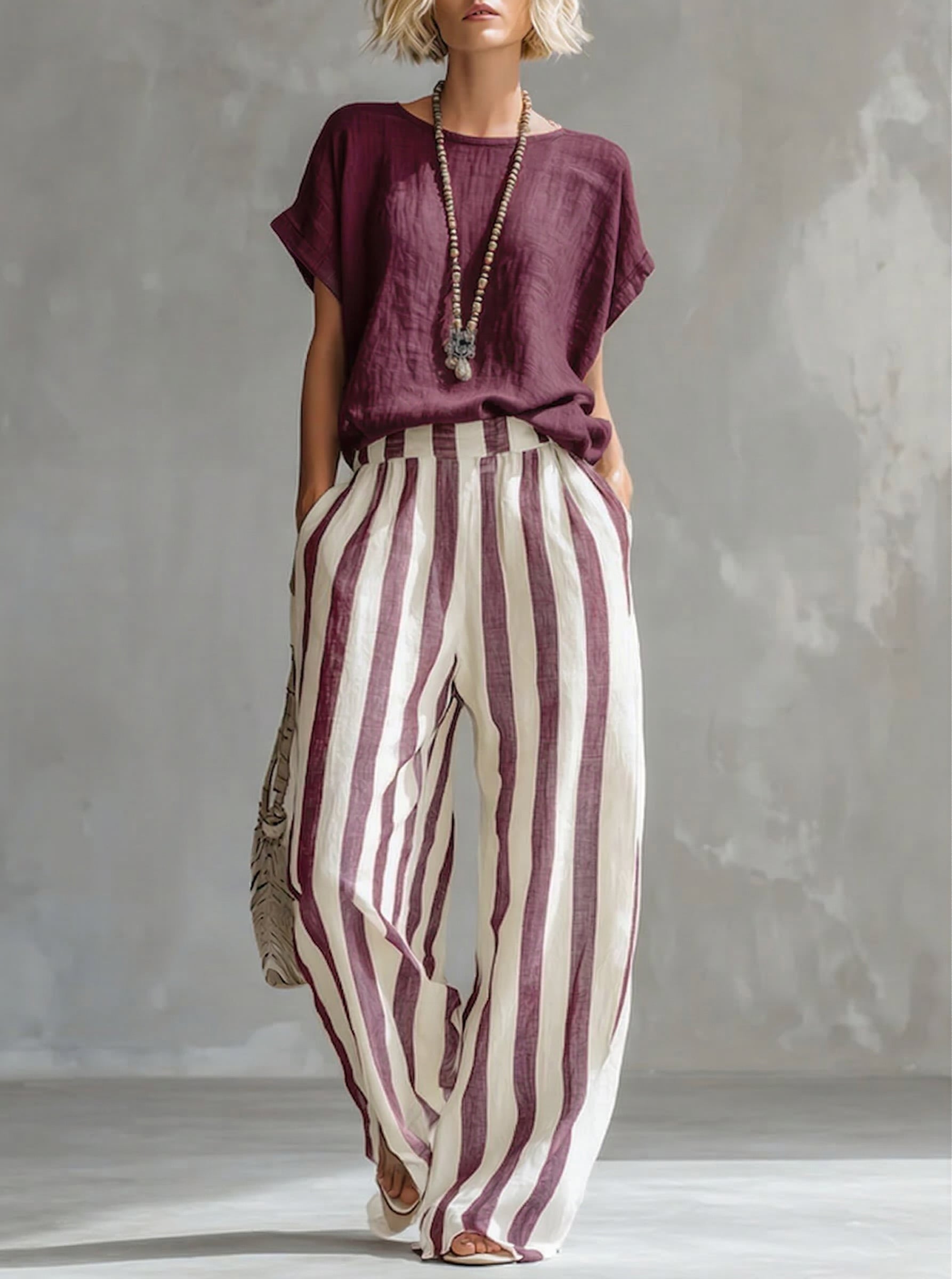 Coretta — Striped Cotton Linen Set